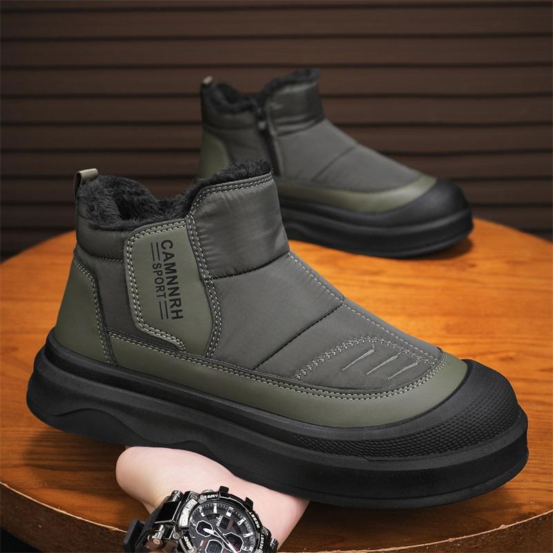 Новая мужская классическая зимняя мода Высокие кроссовки Толстая подошва Снежные ботинки Удобная мягкая подошва 44 зелёный