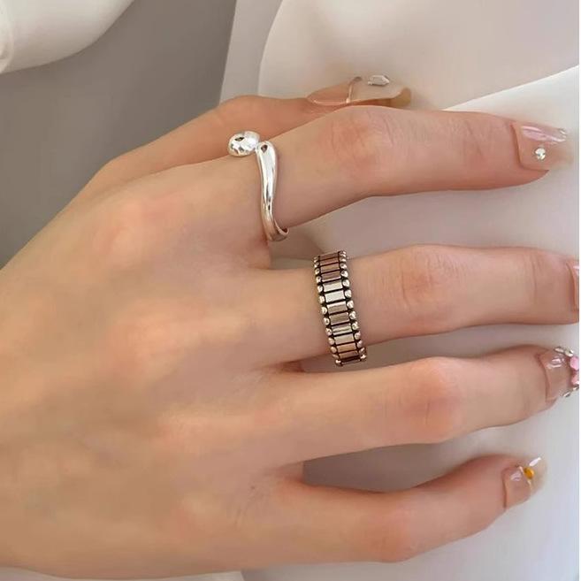 Retro Vertical Open Ring Women's Hipster Sweet Cool Stackable Punk Adjustable Geometric Party & Daily Finger Jewelry