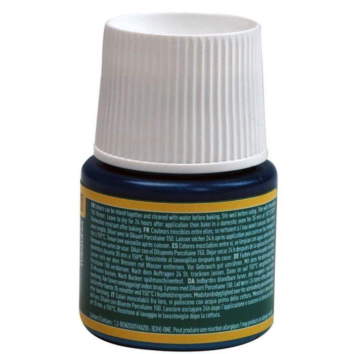 Peinture porcelaine - Pébéo - 150 Brillant Turquoise N°20 - Flacon 45ml - Couleurs brillantes - Cuisson 150°C