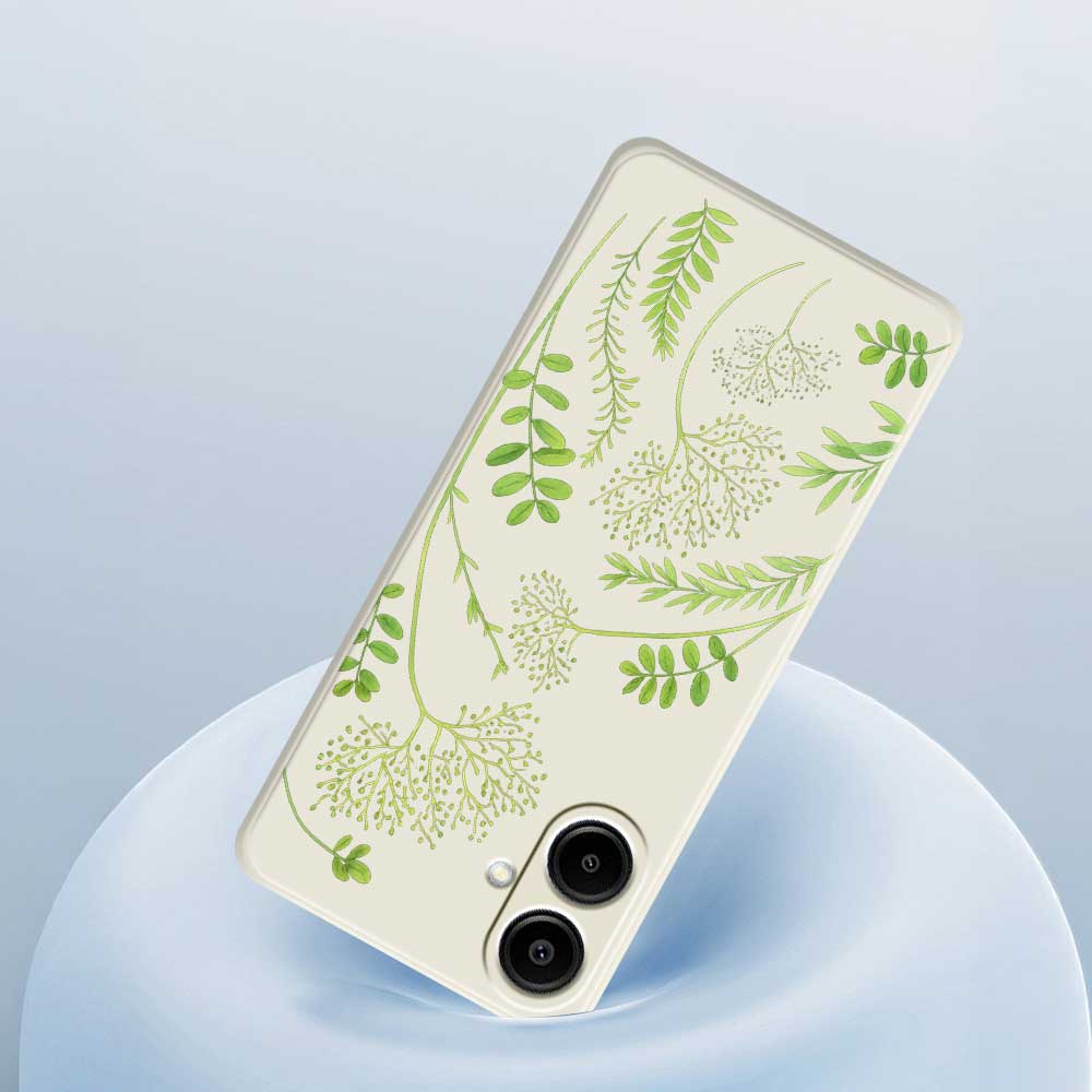 For Samsung Galaxy A07 4G Case Leaves Pattern Printing Straight Edge TPU Phone Back Cover