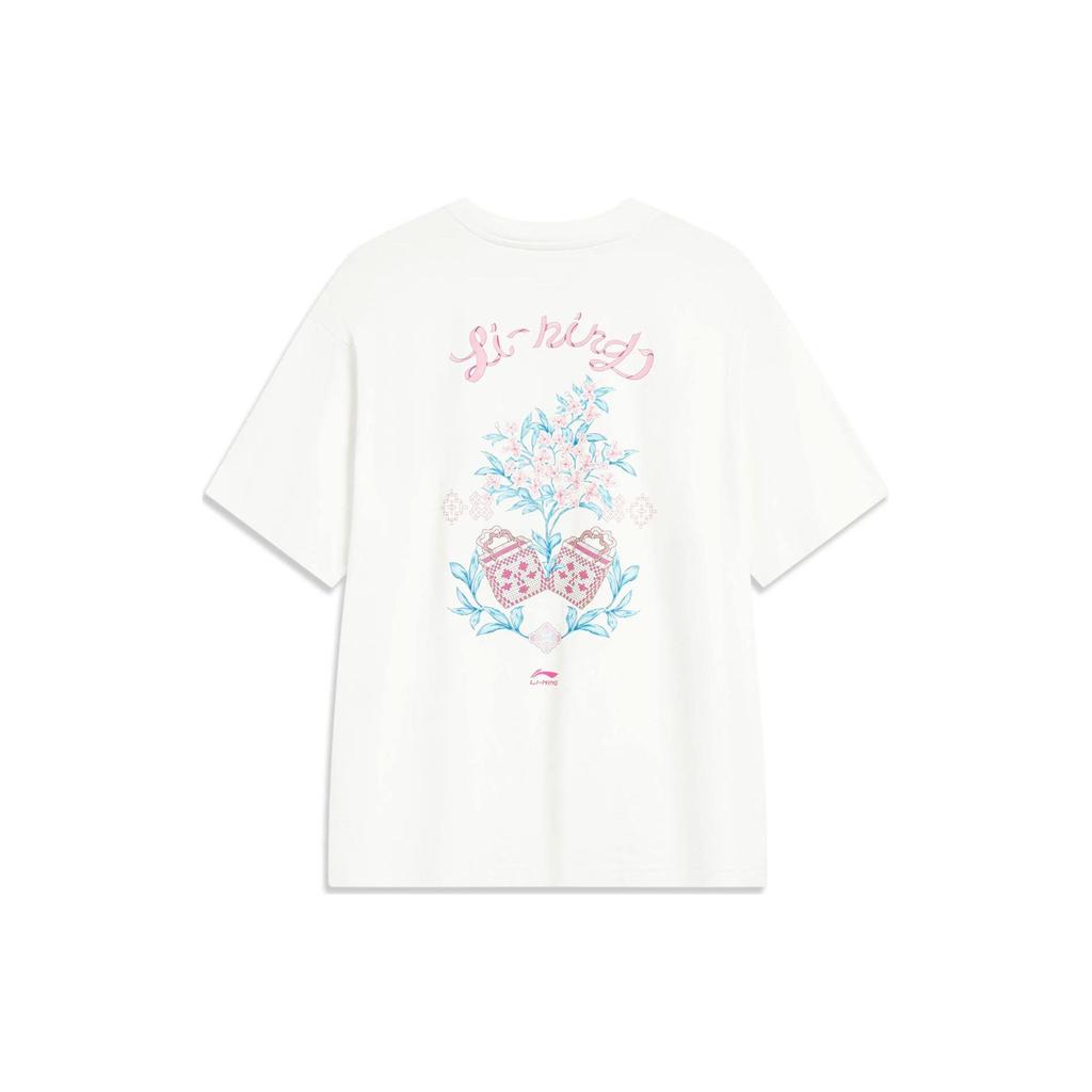 Li Ning Kolekcja Sportowego Życia T-shirt z obniżonymi ramionami Damski Kość Słoniowa AHST428-1