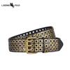 New European and American Rivet Three-row Eyelet Punk Belt PU Belt Men and Women Hash Personality Trend Belt