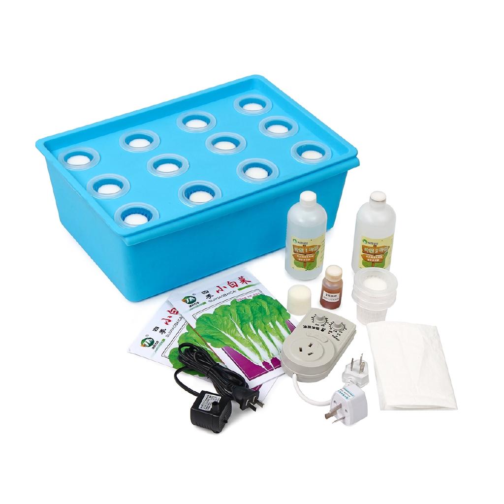 12 Löcher Pflanzenstandort Hydroponisches System Anzucht Blase Indoor Schrank Box Sets