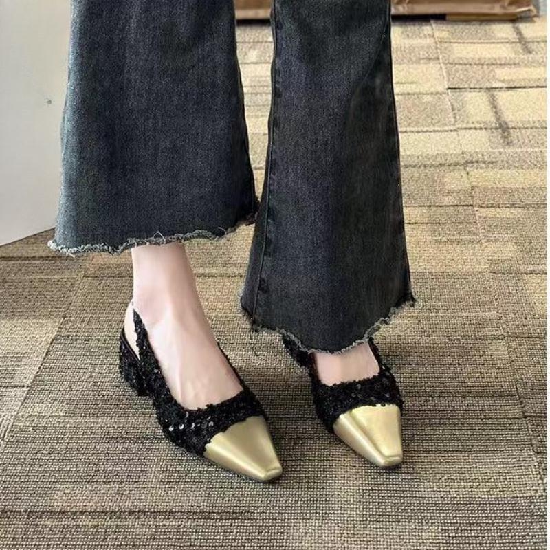 Fashion Summer New Fairy Style Luxury Sequin Decoration Designer Women Sandals 2025 Fashion Dress Party Women Heeled Shoes 35-42