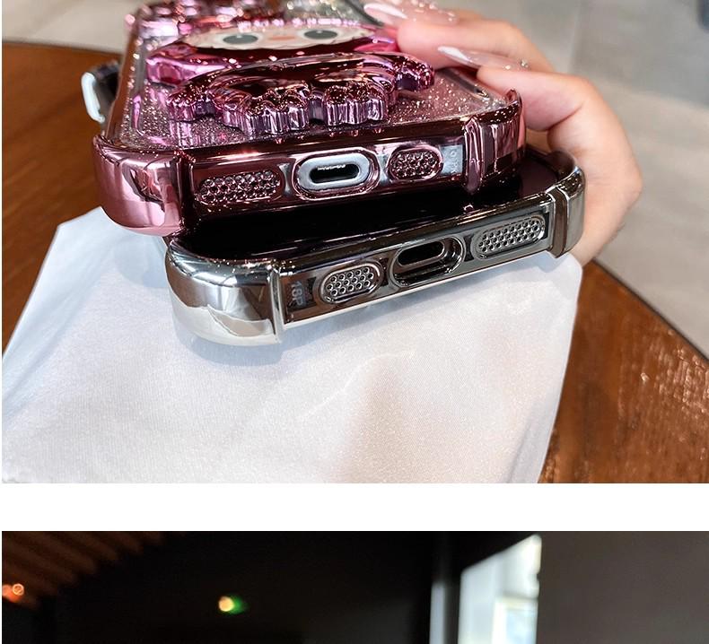 Suport tip oglindă pentru husă iPhone 17, Folie pentru lentilă iPhone 15 Pro Max, Rezistent la cădere iPhone 14, Desen animat iPhone 13, Design pentru femei iPhone 12