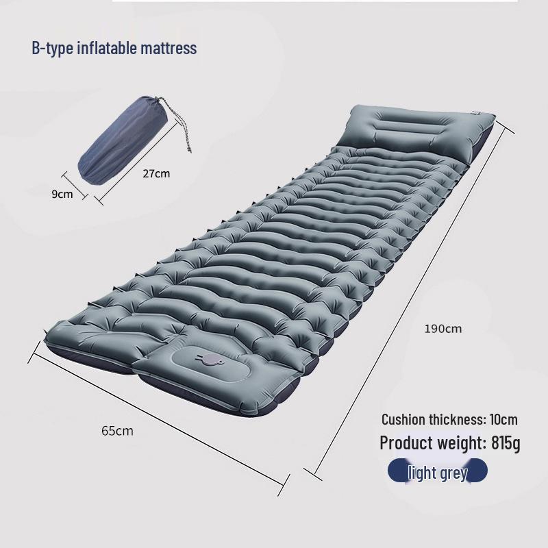 Outdoor TPU Self-Inflating Camping Mat with Built-In Foot Pump, Pillow, and Moisture Protection