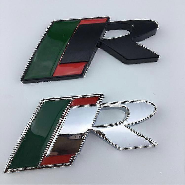 Nadaje się do modyfikacji Jaguar Xf, Logo Xkr, Klapa tylna Xjl, Naklejka metalowa, Naklejka w kształcie R, Metalowe naklejki samochodowe R srebrny 25-26