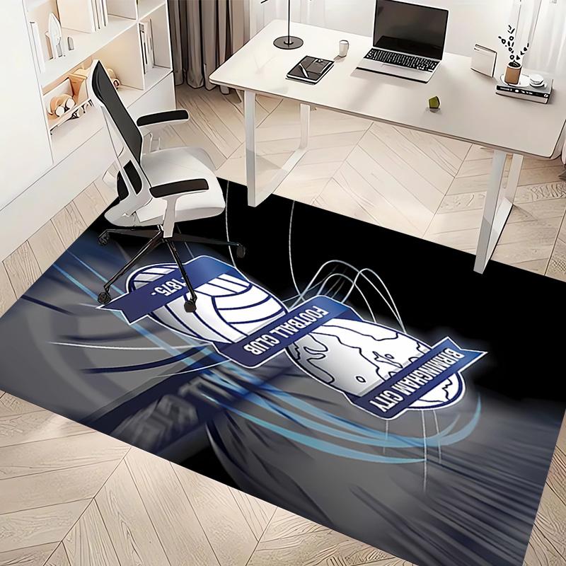 1pc BIRMINGHAM CITY LOGO Print Area Rug - Soft, Washable Non-Slip Indoor Mat, Living Room, Home Office Decorative Rug,Office Decorative