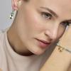 Boucles d'oreilles - LUXENTER - Sopu - Argent 925 - Or jaune 18k - Cristal vert