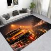 American Muscle Car Night Scene Printed Area Rug, Non-Slip Living Room Floor Mat Home Decor