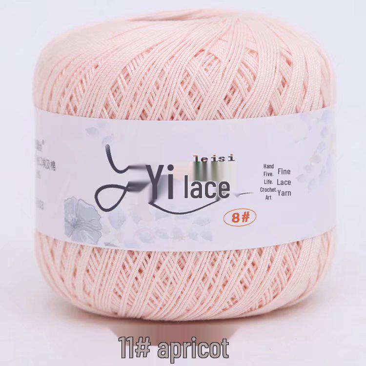 8# 100% Cotton Lace Yarn - 50g Ball, 400m, Strong Twist Crochet Thread for Hand-knitting, Flowers, Hats, and Cardigans - Free Shipping.