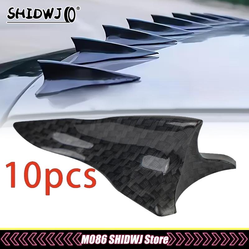 Kit de 10 Piezas Spoiler de Aleta de Tiburón para Techo Trasero Ala Spoiler Universal para Techo de Coche Spoiler de Parachoques Difusor de Aleta de Tiburón Generador de Vórtice