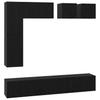 8 Piece TV Cabinet Set Black Oak Effect Particleboard