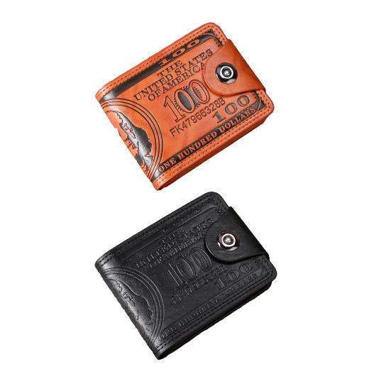 Retro Men Wallet Portable Waterproof Faux Leather Slim Credit Card Holder Bi-fold Short Wallet Multi-functional Front Pocket Wallet