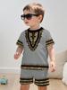 New Girls' Clothing Casual and Fashionable Cartoon Print Kids Round Neck Short-sleeve T-shirt and Shorts Set children's clothing