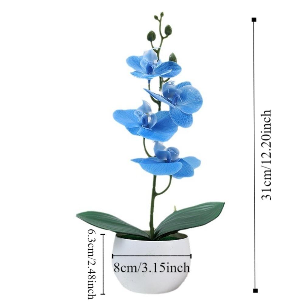 Soft Rubber Simulation Butterfly Orchid Bonsai 4-Heads Phalaenopsis Bonsai  Home Supply