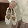 Mary Jane Shoes for Women Casual Dressy Flat Shoes Mary Janes Flats with Ankle Strap Women's Comfort Square Closed Toe Ballet Shoes for Wedding Party
