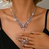 Women Party Wedding Dress Necklace Earrings Two-piece Jewelry Accessories
