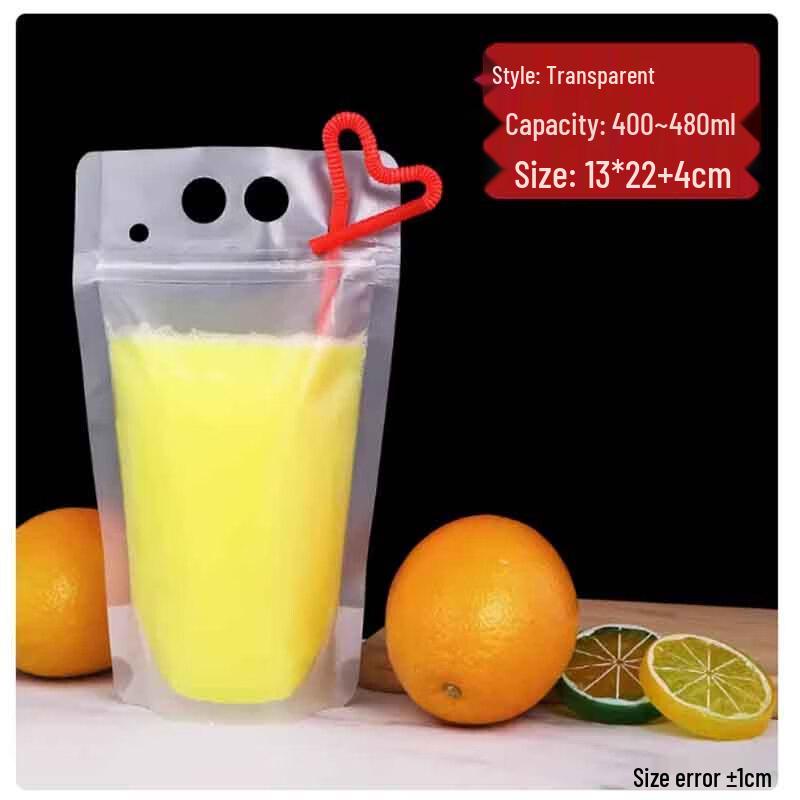 Shengbilai Disposable Juice Drink Bags with Handle