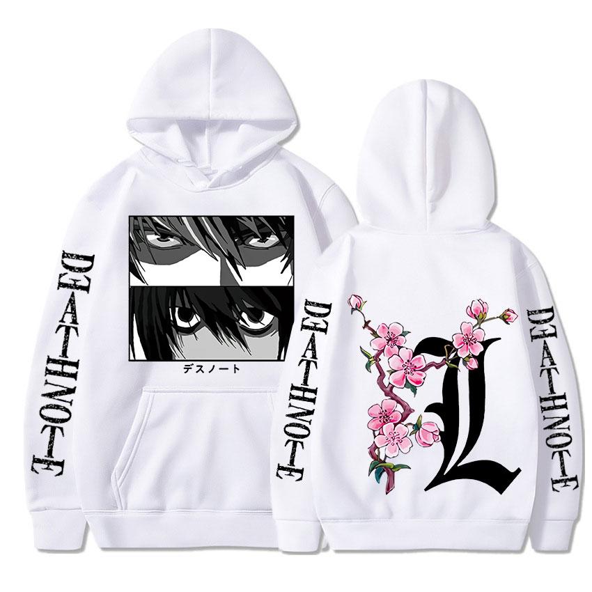 Death Note Hoodies Men Women Fashion Funny Japanese Anime Streetwear Harajuku Graphic Yagami Light Eyes Print Sweatshirts Unisex Tops