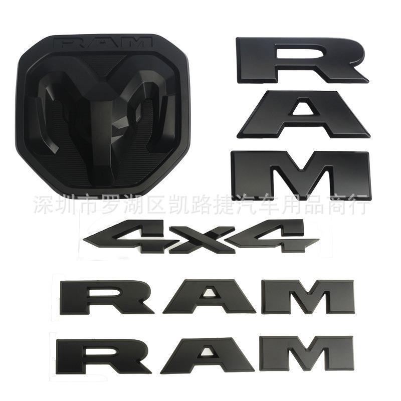 5Pcs RAM Front Grille Side & Rear Trunk Modified Badge Set For Dodge RAM Pickup