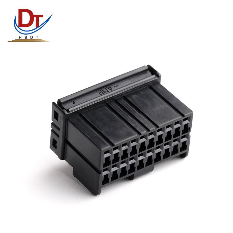 20-Pin Black Automotive Wiring Harness Plastic Connector Housing