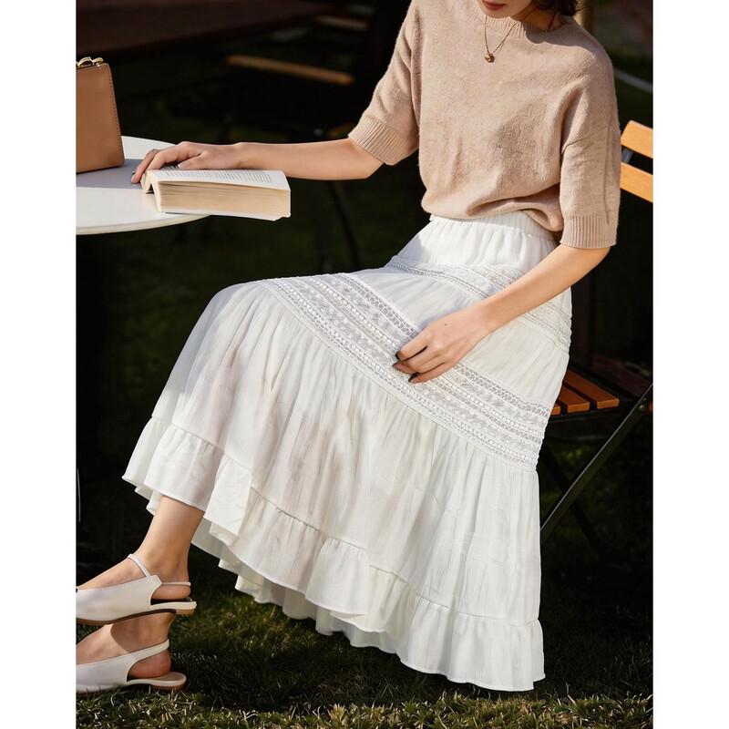 Elegant French Style A-Line Midi Skirt