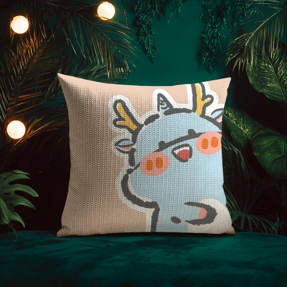 Cute Heartwarming Animals Zodiac Signs Cushion Cover Silky Elegant Comfort Sofa Bed Invisible Zipper Beach Pillowcase