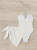 European & American Sexy Ribbed Hollow-Out Backless One-Piece Swimsuit for Women