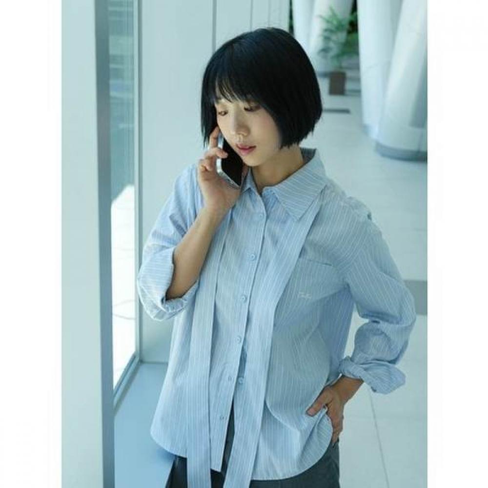 Cc Collect Tie Strap Stripe Shirt C253msc003