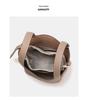 2025 Large Capacity Genuine Leather Commuter Handbag - Lychee Pattern Cowhide Bucket Bag