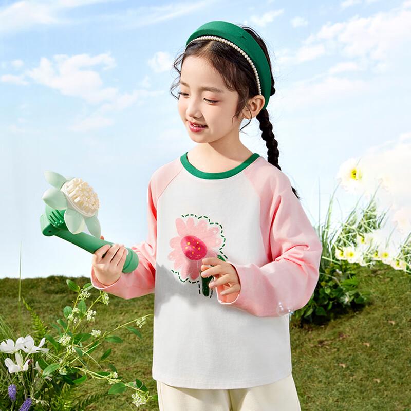 Girls' Pure Cotton Playful Print Long-Sleeve T-Shirt