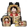 15 Inch One Piece 3-in-1 Backpack Set Unisex for Boys and Girls Age 6-10, Light Weight School Kit with Lunch Bag & Pencil Case
