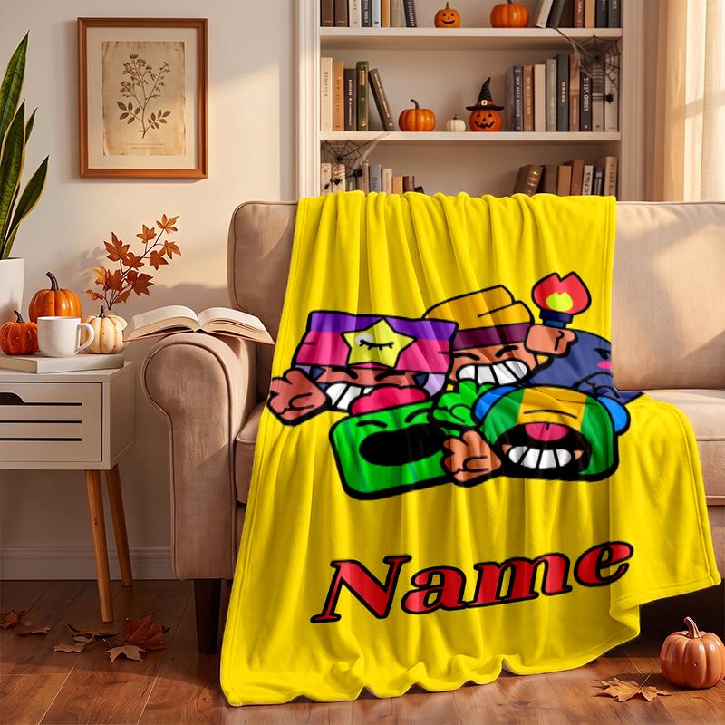 Brawl Stars Custom Flannel Blankets Soft Warm Cozy Throws for Home Decor Holiday Gifts