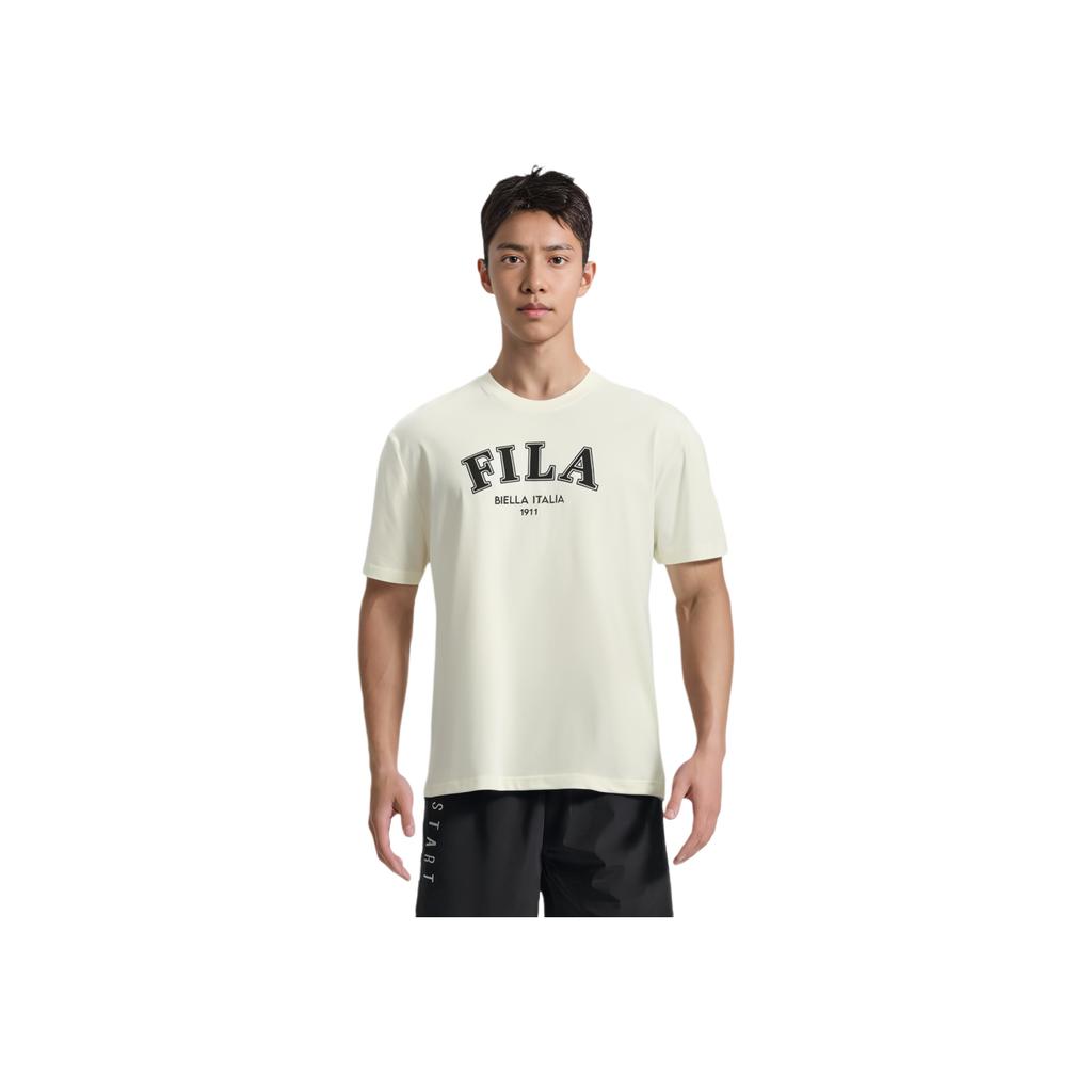 New FILA T Shirt Men's Cheese White F51U429104FIV