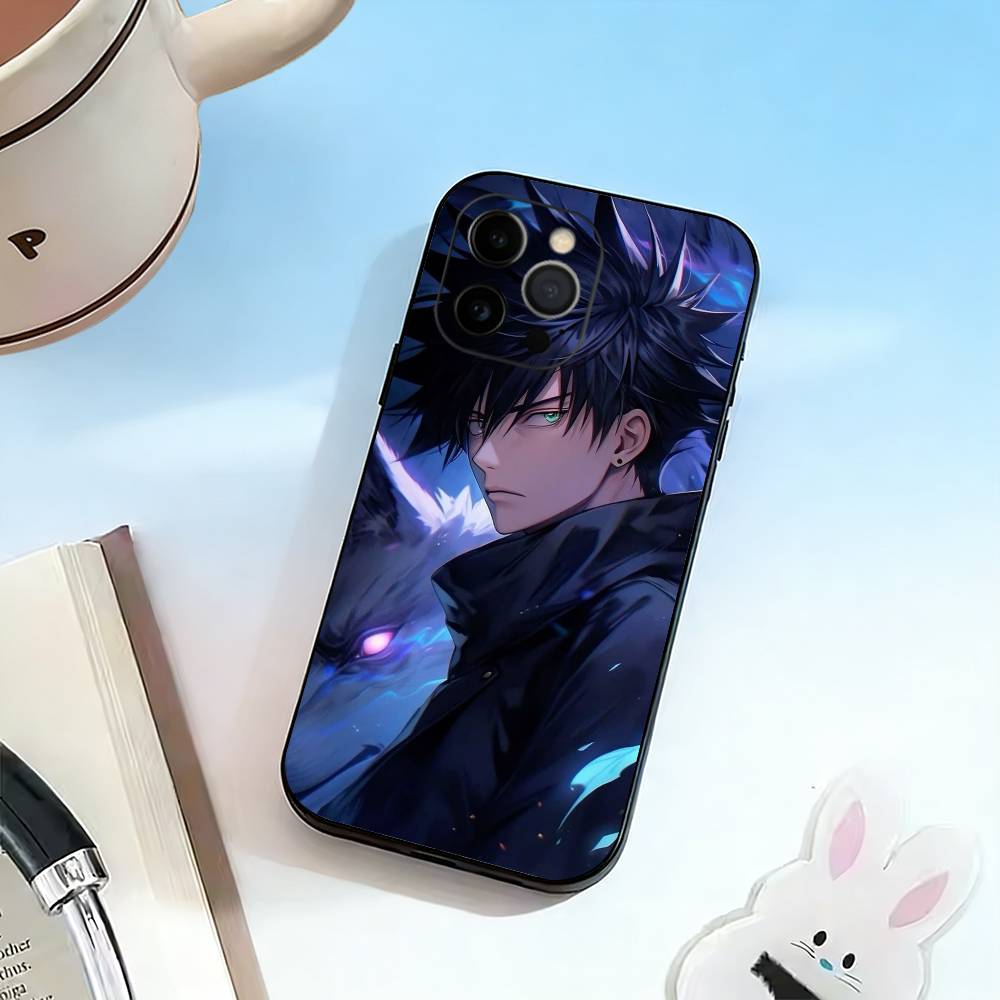 

JK-F-Fushi-guro M-Meg-umi Phone Case For iPhone 17,16,15,14,13,12,11 Plus,Pro Max,XS,Soft Silicone Black Cover iPhone16pro