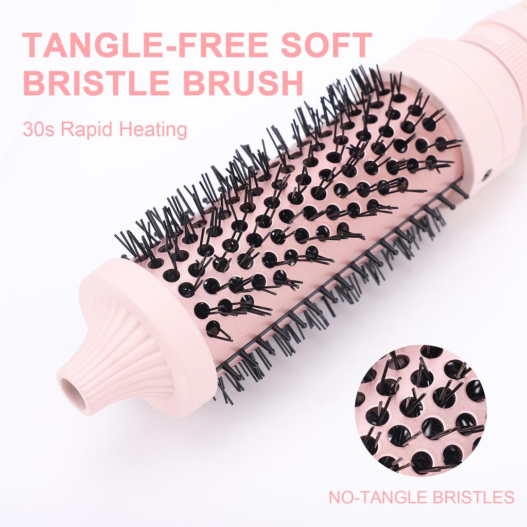 Thermal Round Brush Set, Hot-Air Curling Iron Brush, 3 Barrel Sizes, 5 Temp Settings for Fine To Thick Coarse Hair