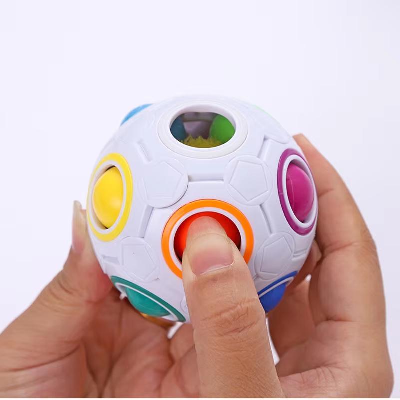 3 Peças Cubo Mágico Esférico Criativo Speed Rainbow Ball Puzzles Aprendizagem Brinquedos Educativos Para Crianças Adultos Escritório Antiestresse Presente
