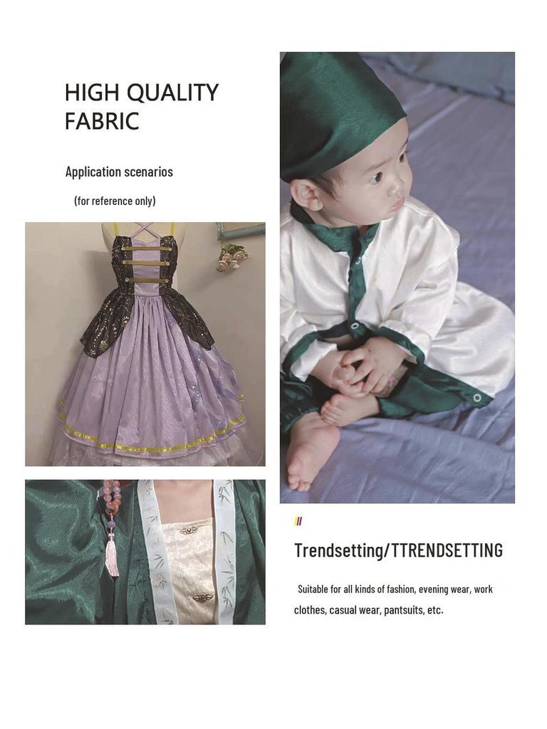 Herringbone Solid Color Twill Jacquard Fabric for Hanfu and Cheongsam Skirts