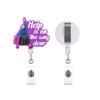 Glitter ID Badge Holder Acrylic Name Holder Badge Clip Retractable Badge Reel  Students
