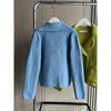 Pan Neck Chunky Knit Cardigan Traf Double Breasted Design and Long Sleeve Knitted Short Jacket for Women