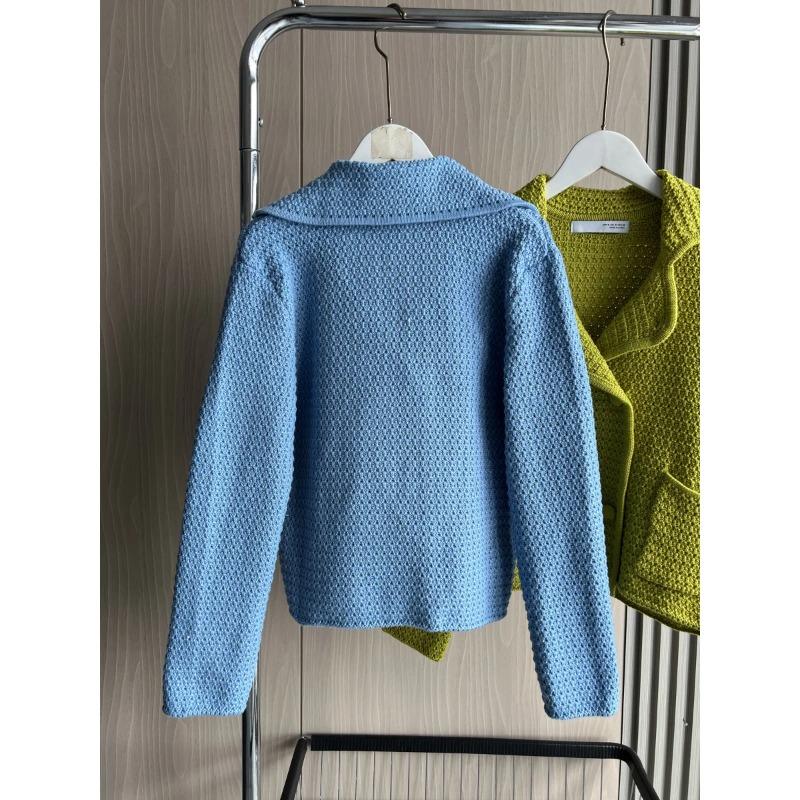 Pan Neck Chunky Knit Cardigan Traf Double Breasted Design and Long Sleeve Knitted Short Jacket for Women