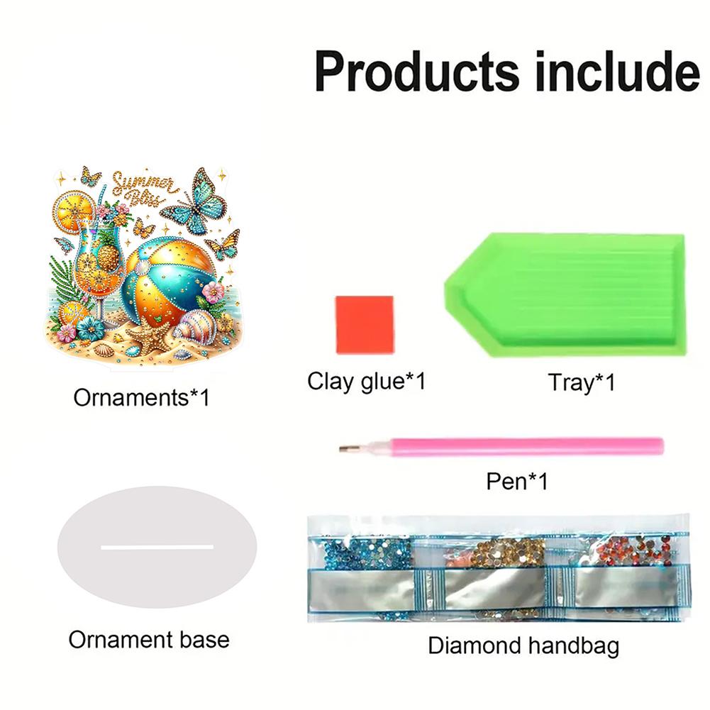 Acrylic Special Shape Cactus Diamond Painting Tabletop Ornaments Kit 5D DIY Diamond Art Tabletop Decorations Bedroom Table Decor