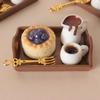 Realistic Dollhouse Miniature Coffee & Pastry Set Food Tray Accessory for Doll House Diorama Art Decor Collection Gift