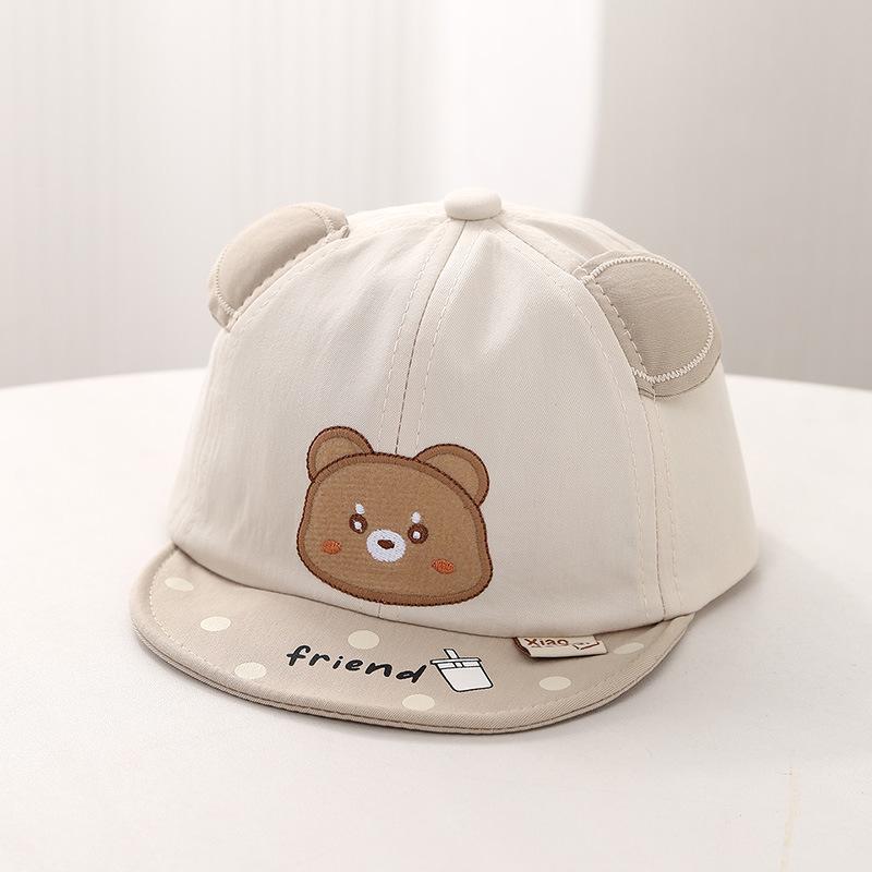Infant Spring Cute Bear Sun Protection Baseball Cap – Adorable & Versatile Duckbill Cap for Boys and Girls.