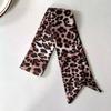 Luxury Leopard Print Tie Painting Silk Scarf Women Long Ribbon Skinny Bag Handle Ribbon Scarves Lady Spring Neckerchief Hairband