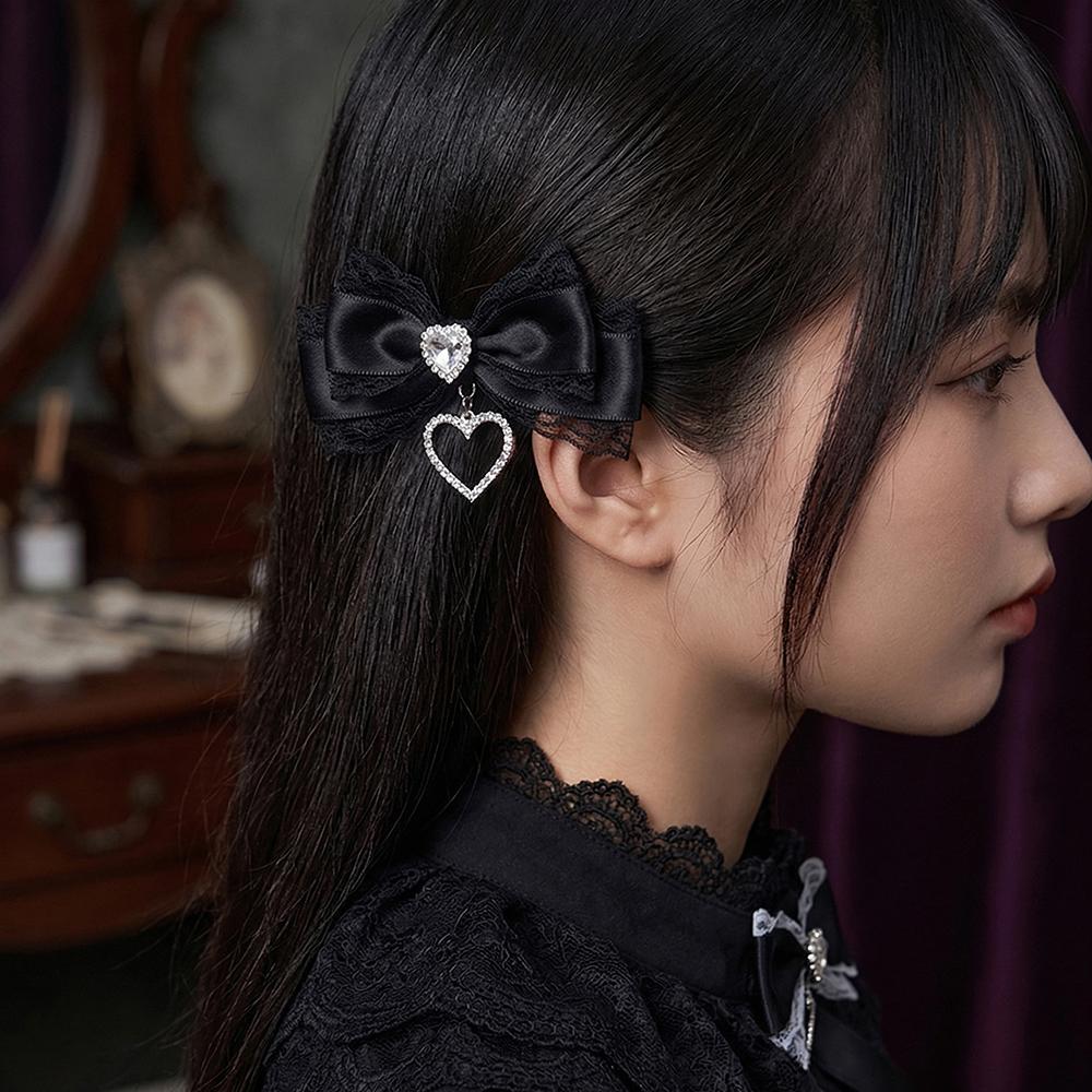 Sweet Cute Lace Bow Hair Clips For Women Gothic Style Lace Bow Hairclip Lolita Hair Accessories DIY Girl's Ita Bag Decoration