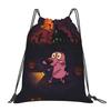 Custom Cowardlyes Dogs Anime Drawstring Bag for Training Yoga Backpacks Men Women Slapstick Sports Gym Sackpack