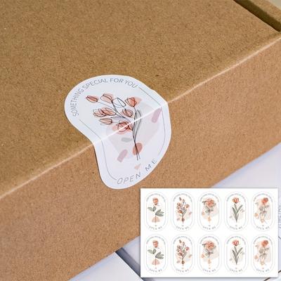 Minimalist Floral Adhesive Sealing Stickers for Gift Wrapping Decoration and Sealing Labels