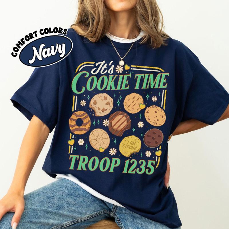 Spring Summer New Arrivals Cookie Dealer Shirt Cookie Mom Shirt Custom Troop Number TShirt Cute Girl Camp Trip Tee